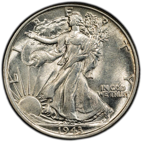 1943 Walking Liberty Half Dollar PCGS AU58 BB7052