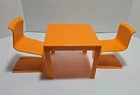 VINTAGE Barbie 1973 Dream House Orange Table & Chair Set