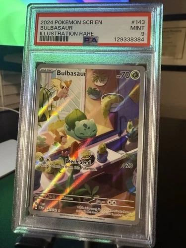 2024 POKEMON SCR EN-STELLAR CROWN ILLUSTRATION RARE #143 BULBASAUR PSA 9