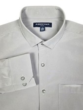Mizzen Main Leeward Shirt Button Down Large Gray Trim Fit L/S No Tuck NWOT