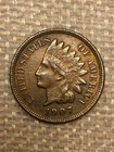 1907 Indian Head Cent: About Uncirculated (AU) with Red-Brown Luster!