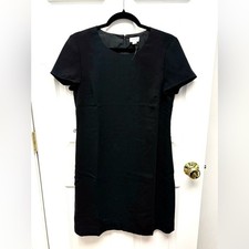 J.Crew Black Short Sleeve Shift Dress Classic Little Black Dress LBD Size 6