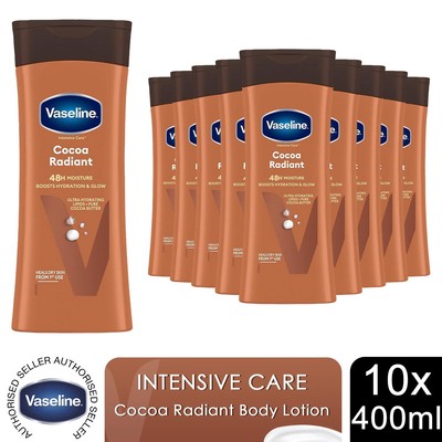Vaseline Intensivpflege Körperlotion Kakao strahlend für trockene Haut 400ml, 10er-Pack