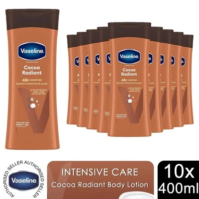 Vaseline Intensive Care Bodylotion Cocoa Radiant für trockene Haut 400ml, 10er Pack