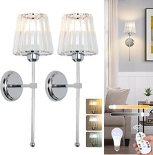 Battery Operated Wall Lights Set of 2, Rechargeable Wall Lights Indoor with USB
