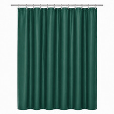 Hunter Green Magnetized Shower Curtain Liner Mildew Resistant