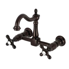 Kingston Brass KS126.AX Heritage 1.8 GPM Wall Mounted Widespread - Bronze