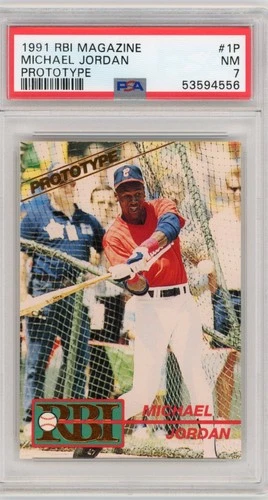 1991 RBI Magazine Michael Jordan Prototype #1P PSA 7