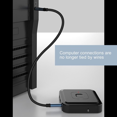 BT 5.0 Transmitter Receiver Hands Free Calls Noise Reduction Wireless Sound A CB - Afbeelding 7 van 24
