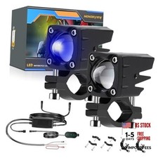 LED Motorcycle Auxiliary Light Kit, 5 Modes, Spot Driving Lights, Blue