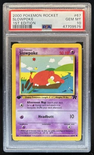 2000 Pokemon Team Rocket First Edition Slowpoke #67/82 PSA 10 GEM MINT