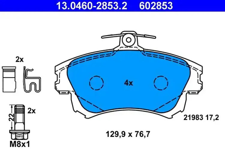 Brake pads 13.0460-2853.2 ATE for MITSUBISHI VOLVO