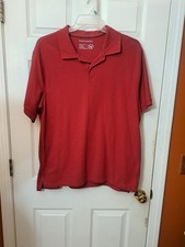 Saddlebred Mens Polo Shirt L striped blue striped