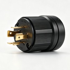 L14-20P Twist Lock Male Plug   20 Amp 125/250V NEMA Generator Connector Black