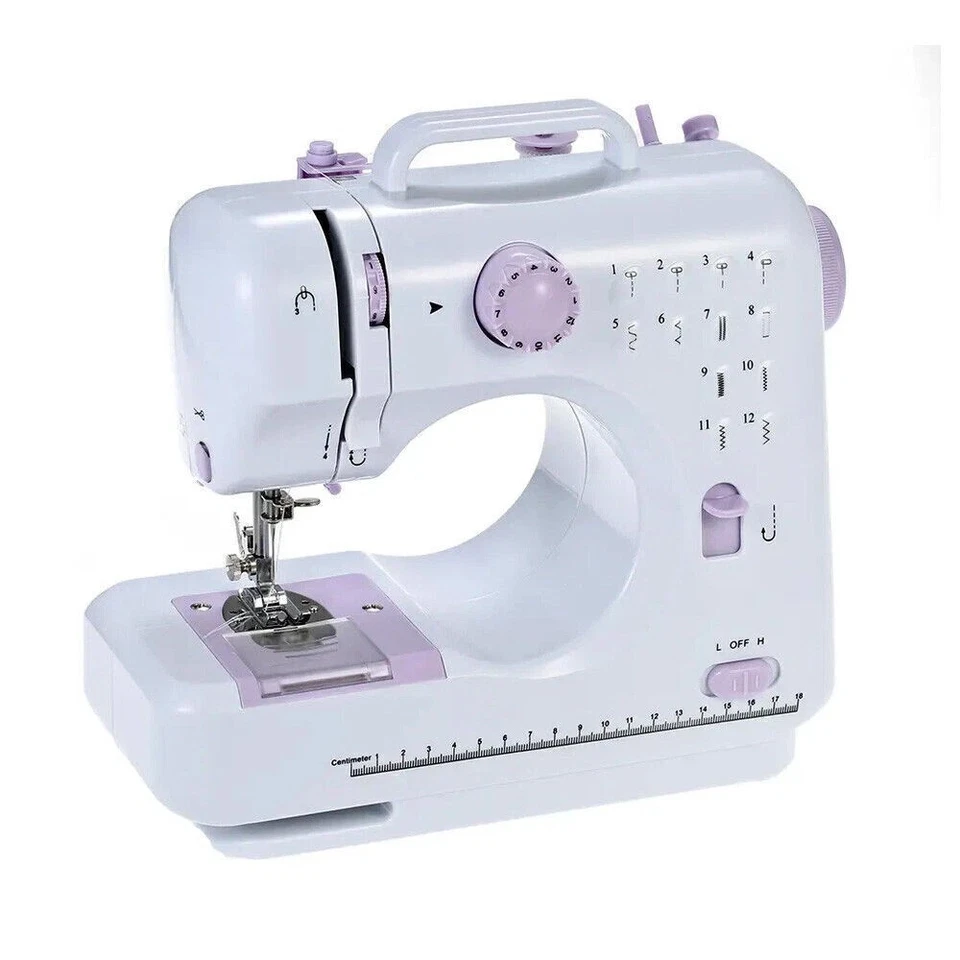 Electric Sewing Machine Portable Mini 12 Stitches Pedal Household for Beginner - Image 2 of 4