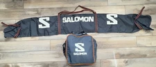 Vintage Matching Salomon Ski Bag And Boot Gear Bag Navy Orange Made In USA