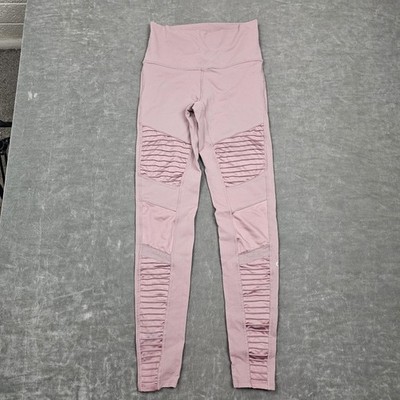 Alo Yoga Pants Womens Small Pink High Rise Moto Ankle Leggings
