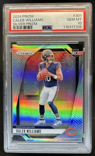 2024 Prizm Caleb Williams RC Silver Rookie #301 Bears PSA 10