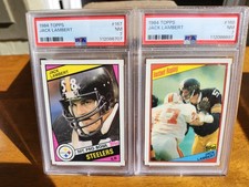 Set Of 2 Jack Lambert 1984 Topps #167 & #168 PSA 7 (NM) Pittsburgh Steelers HOF
