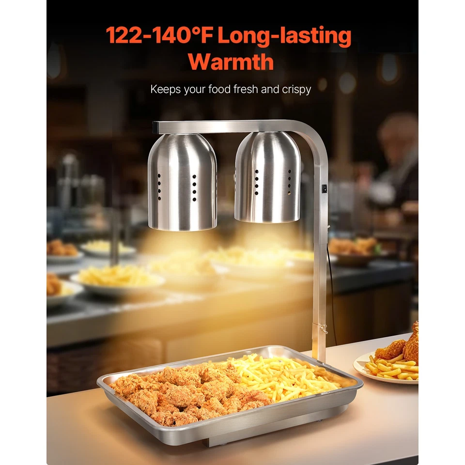 Commercial Food Heat Lamp with 500W Bulbs for Food Restaurant Kitchen - Image 2 of 4