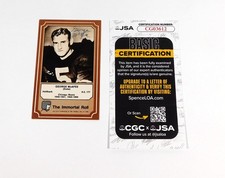 George McAfee Signed 1975 Fleer Hall of Fame Immortal Role FB Card #9 JSA Auto