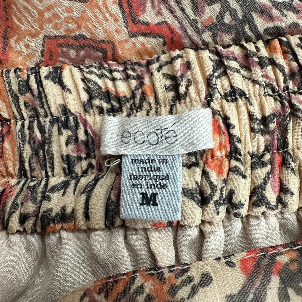 Ecote 女式高低中裙 M 透明花卉波西米亚童话流畅 Ethereal — 第 3/4 张图片