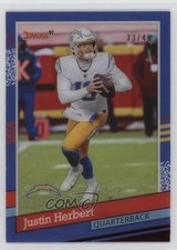 2021 Panini Clearly Donruss Retro 1991 Red 33/49 Justin Herbert #91-11 i5f