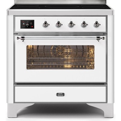 Ilve Majestic II Collection UMI09NS3WHC 36 Inch Freestanding Electric Induction