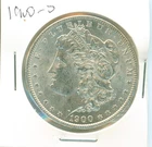 1900-O Morgan dollar, nice untoned AU condition