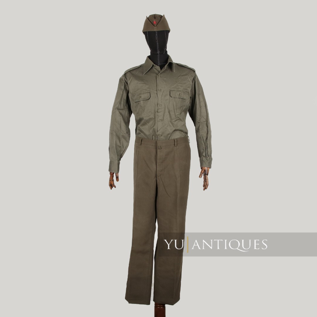 ユーゴ軍SMB戦闘服上下帽セット M75シャツ+M55野戦服下衣 Mサイズ Vintage Genuine JNA YPA Yugoslav Peoples Army M77 SMB Green OD