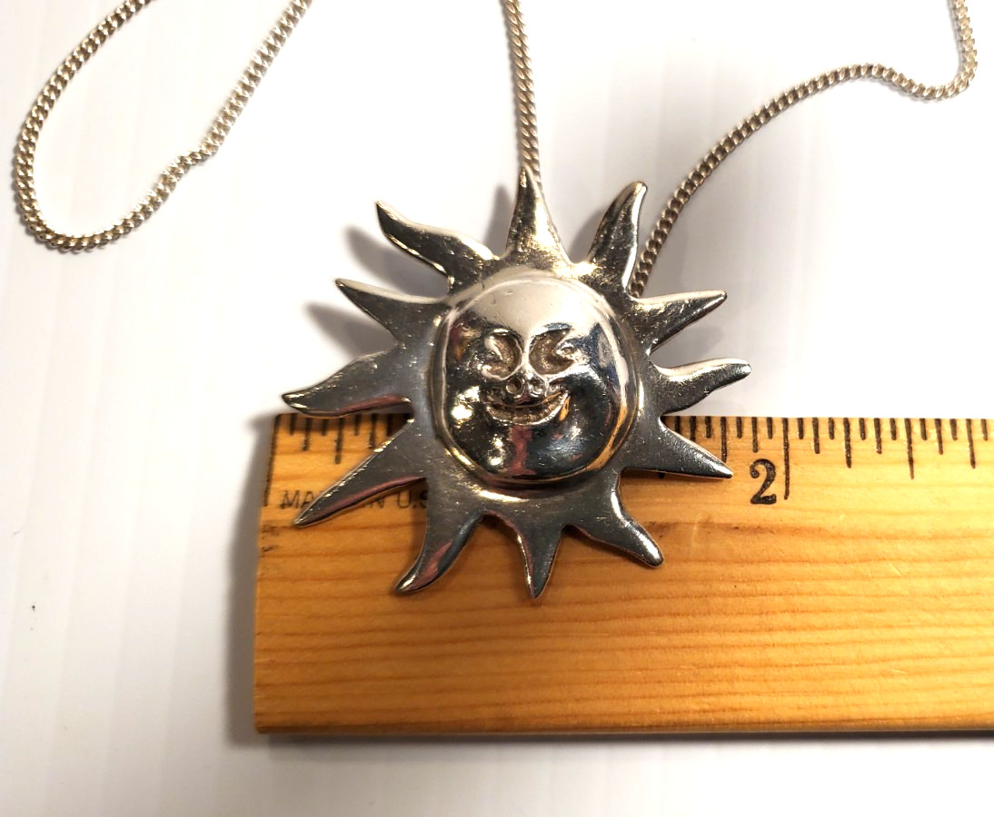 Solid Sterling Silver Sun Sunburst Combination Pe… - image 9