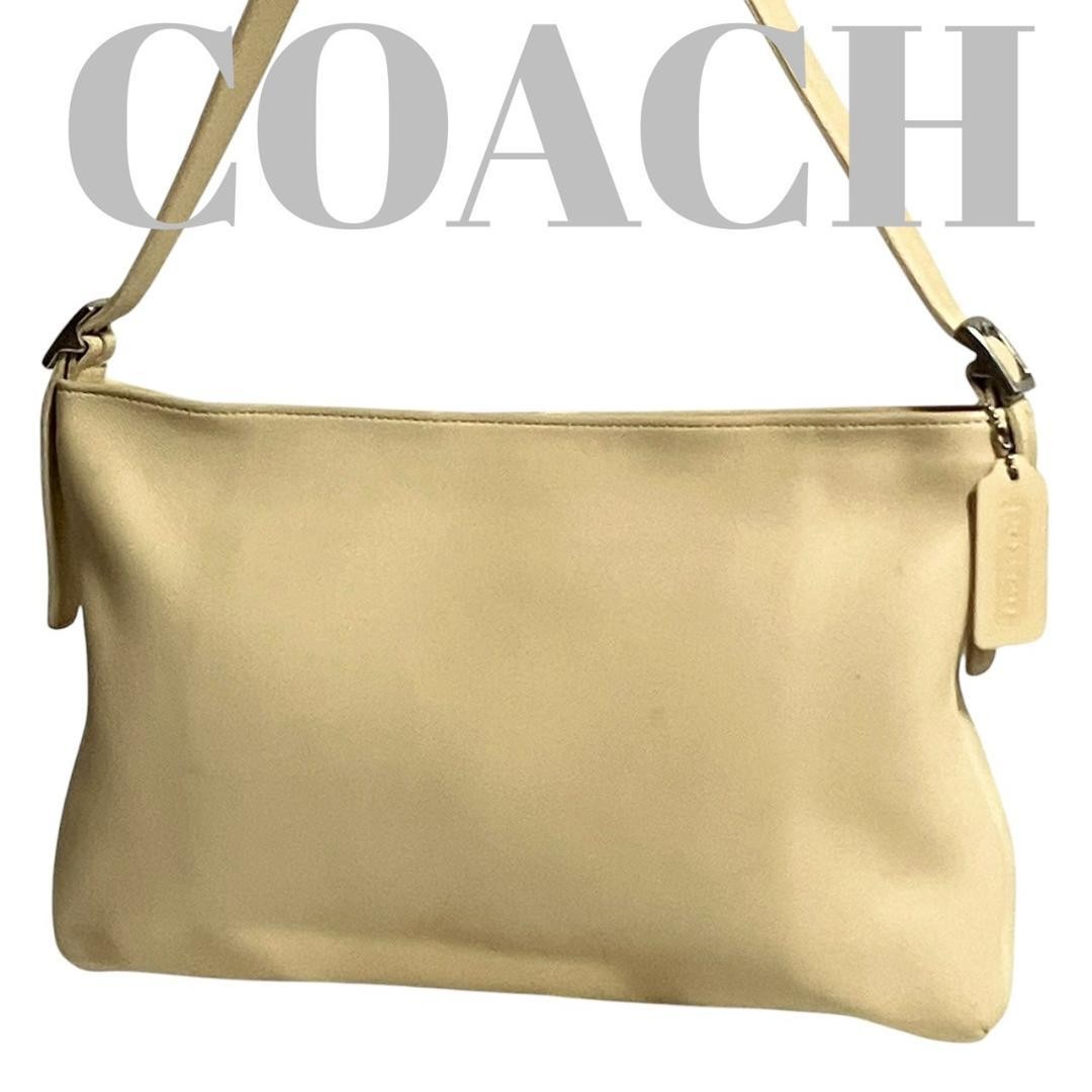 Coach beige leather shoulder bag for women