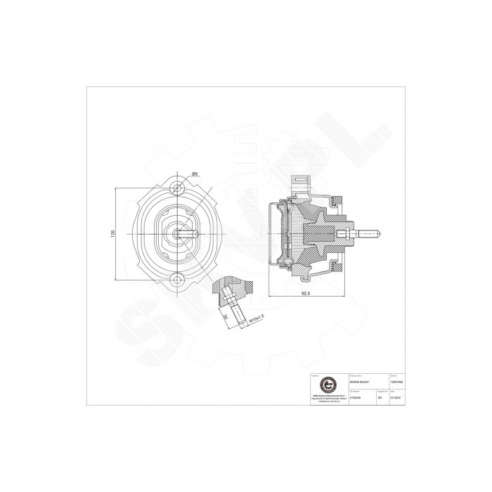 Stopper le claquement moteur avec le support avant pour BMW X5 E53 22116758430