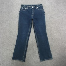 Lands' End Jeans Womens 6 Blue Bootcut 5-Pocket Zip Fly Classic Denim Dark Wash