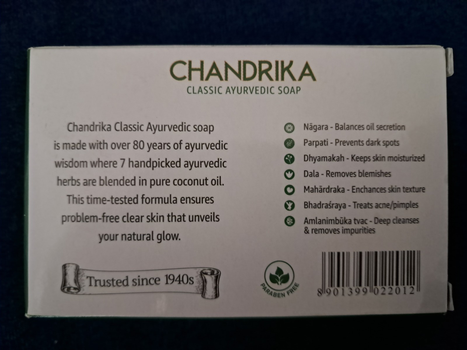 Chandrika Classic Ayurvedic Soap - 7 herbs