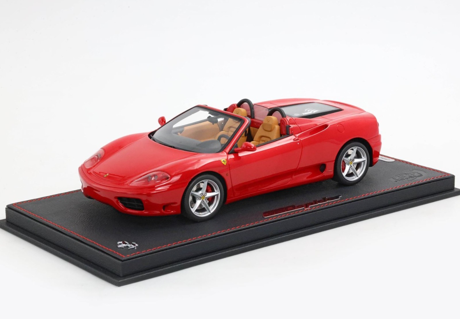 Ferrari 360 Modena Spider BBR 1/18, miniature haut de gamme de collection en Rosso Corsa et Beige