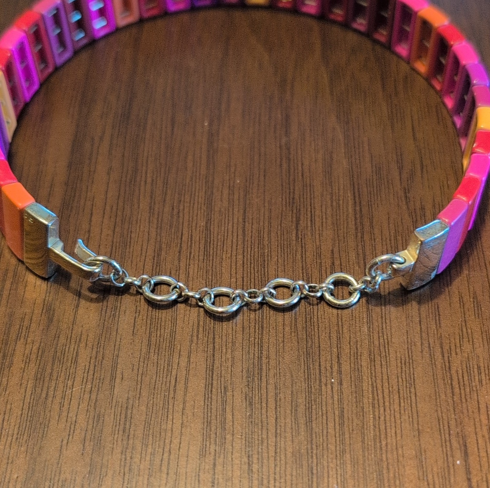 Multicolor Enamel Beaded Adjustable Bracelet Rect… - image 6