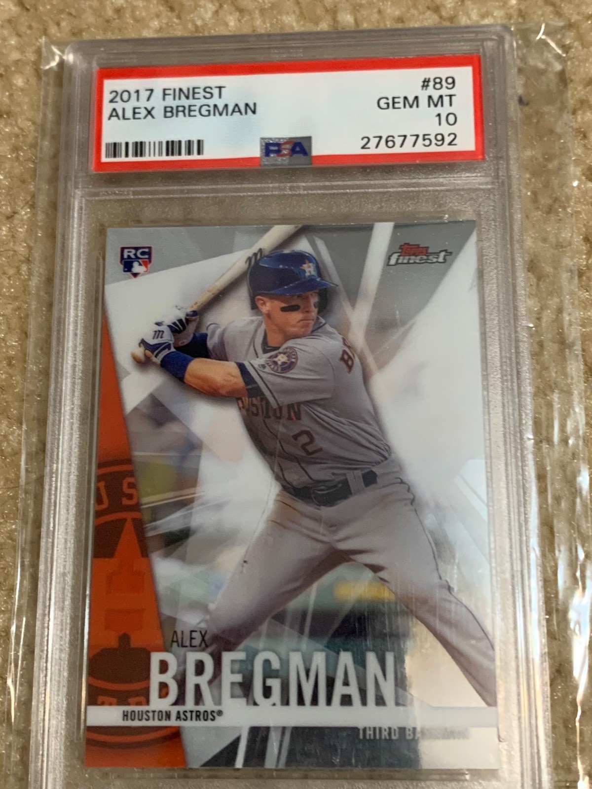2017 Alex Bregman Topps Finest Rookie RC PSA 10 Graded