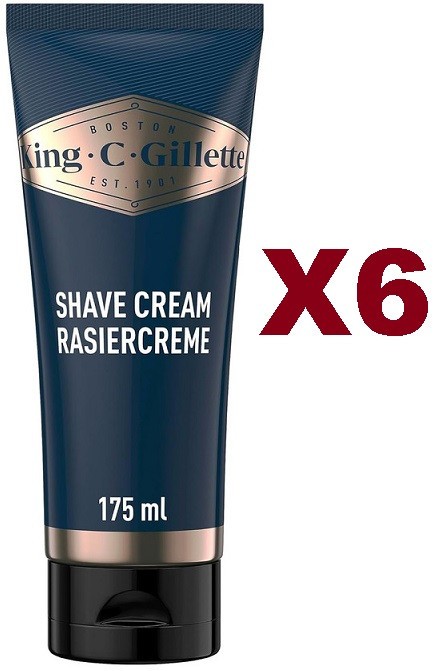 6 PZ GILLETTE KING C GILLETTE CREMA DA BARBA IDRATANTE UOMO 175ML
