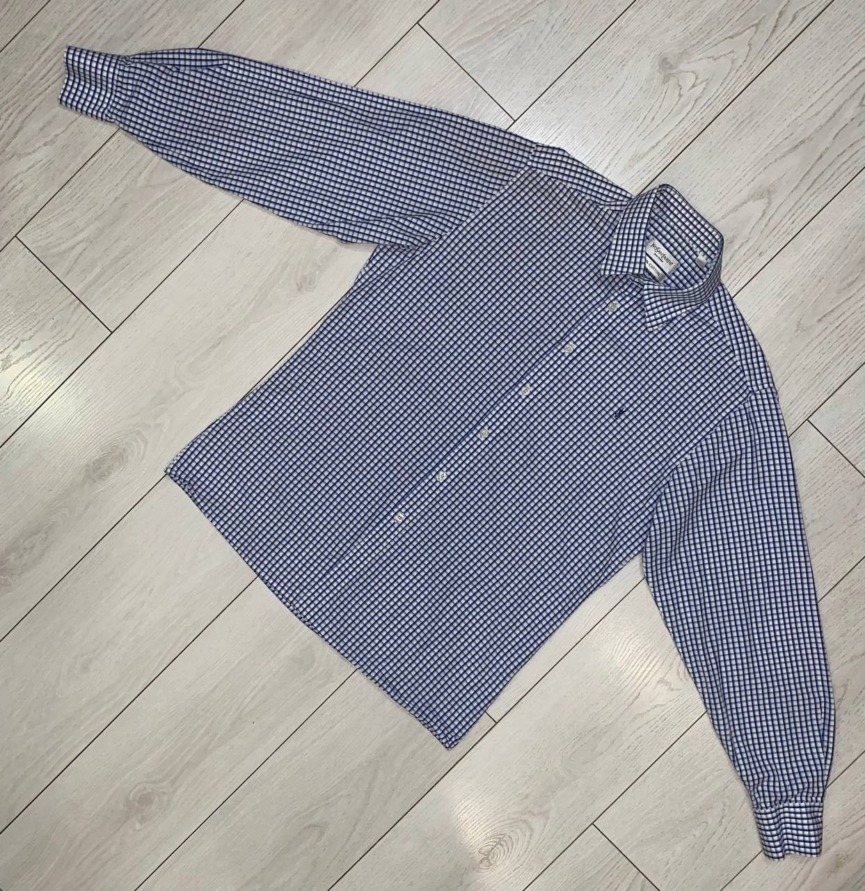 Yves Saint Laurent YSL Pour Homme Rare Mens Long Sleeve Button Logo Shirt Size L image 7