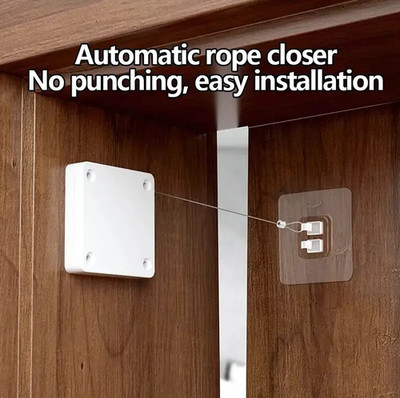1pc Automatic Drawstring Door Closer Silent Non-Punching Sliding Door Device