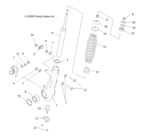 Polaris Hubstrut Assembly, Right, Genuine OEM Part 1824254, Qty 1 - Picture 2 of 2