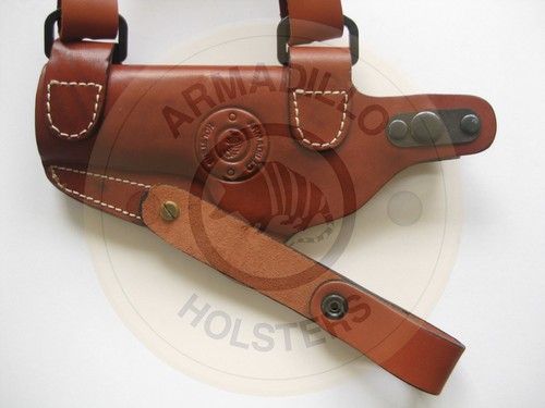 Armadillo Tan Leather Horizontal Shoulder Holster for Springfield XD (P2-XD) - Picture 4 of 8