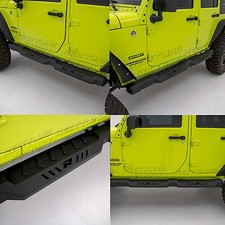4 Door Rock Crawler Side Armor Rock Slider Running Board For 07-17 Jeep Wrangler