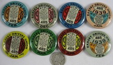 8 Vintage Pin Button Collection 1938-39 Local 485 Bakery Drivers Union