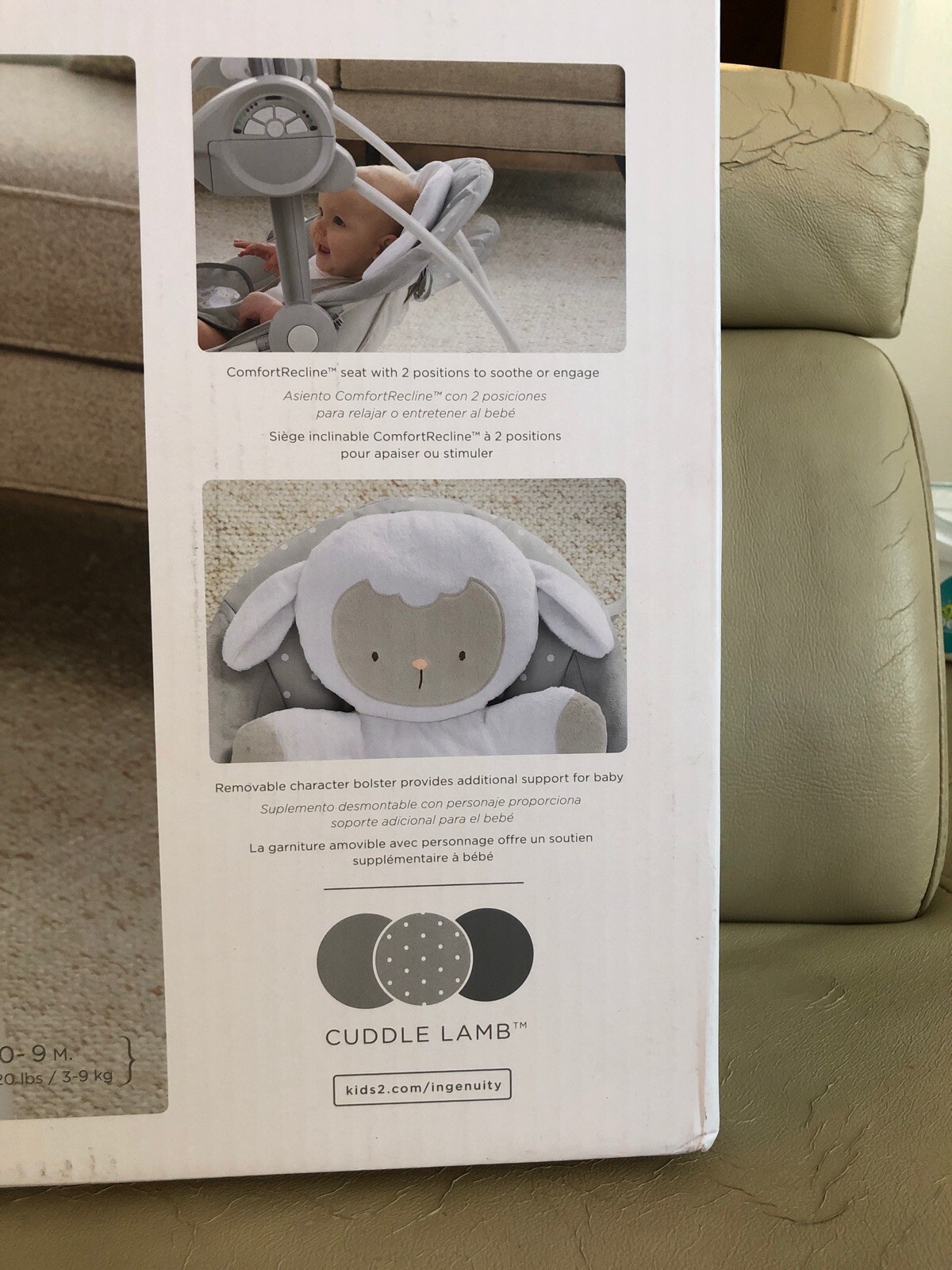 ingenuity cuddle lamb swing