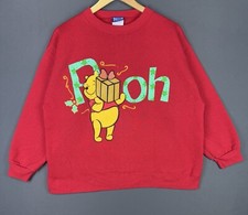 Vintage 90s Disney Winnie The Pooh Red Crewneck Medium Art Gift Box Rare Art