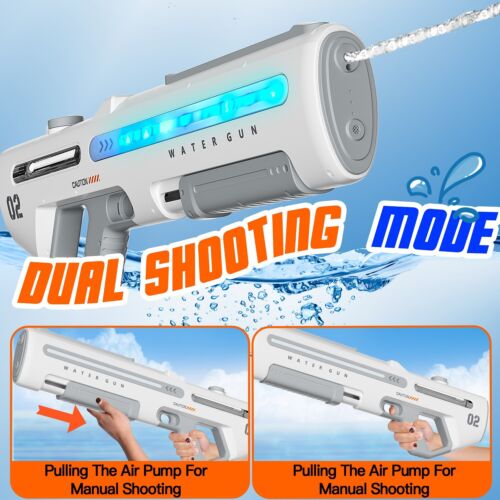 2025 New Manual Electric Water Gun Automatic Water Squirt Gun Toy with LED Light - Picture 3 of 11