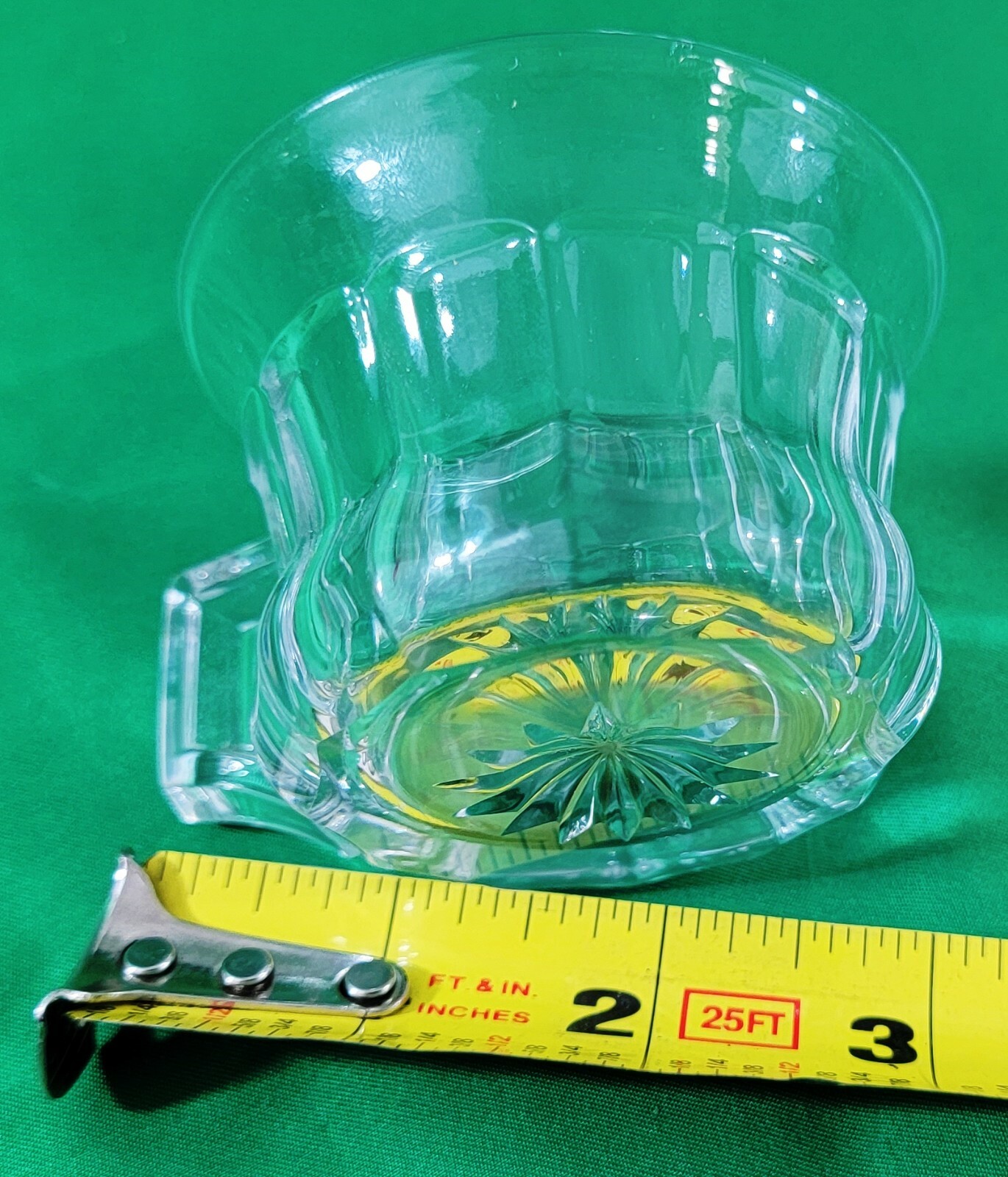 ABP Heisey Glass Punch Bowl Cup Marked Squared Handle Star Burst