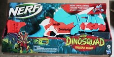 Nerf DinoSquad Tricera-blast Blaster, Break-Open 3-Dart Loading, 12 Nerf Darts,